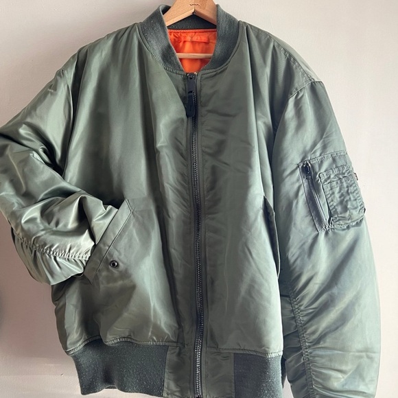 VINTAGE (1999) Alpha Industries Olive Bomber Jacket Size XXL - Picture 1 of 4